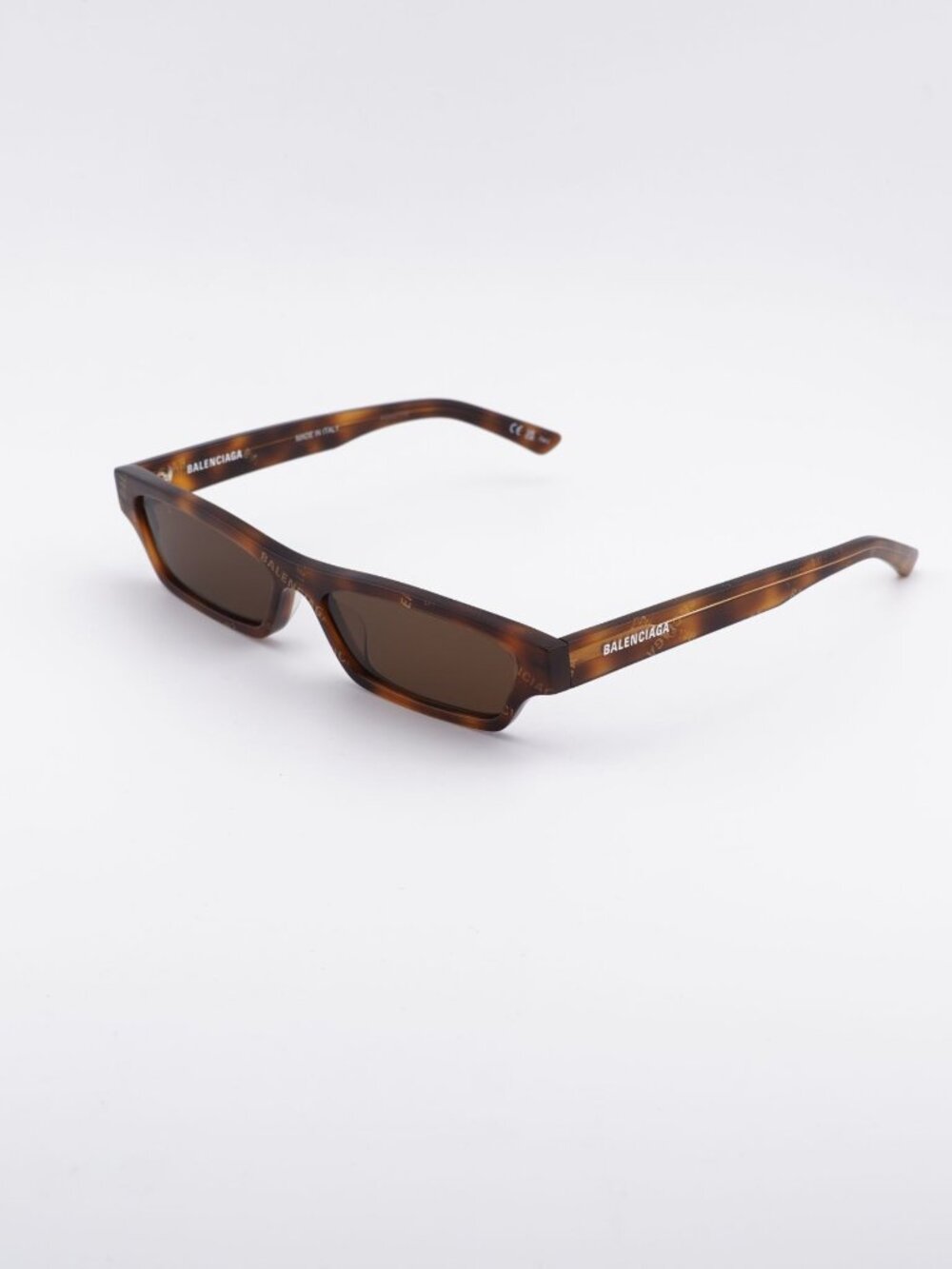 Balenciaga BB0075S 002 Sunglasses Havana Rectangle Frame, Brown Lenses